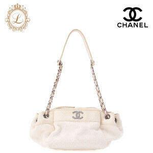 Chanel Coco Mark Python White Chain Shoulder Bag